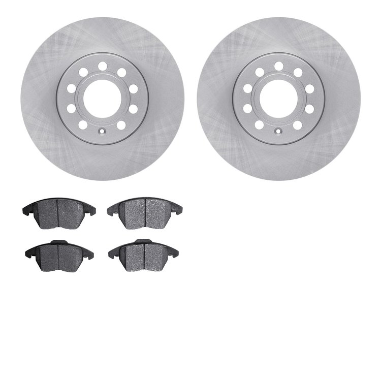 6602-74133 Brake Rotors w/5000 Euro Ceramic Brake Pads, 2005-2018 Audi/Volkswagen, Position: Front