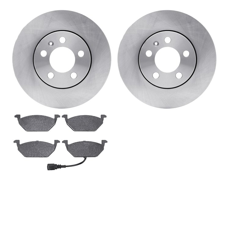 6602-92019 Brake Rotors w/5000 Euro Ceramic Brake Pads, 2003-2017 Audi/Volkswagen, Position: Front