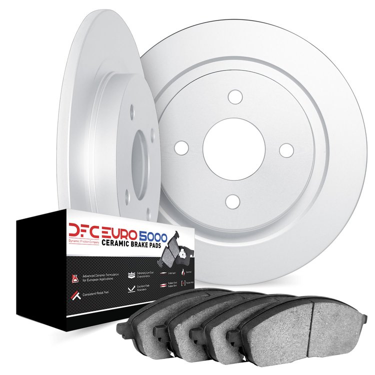 6602-92059 Brake Rotors w/5000 Euro Ceramic Brake Pads, 2018-2019 Audi/Volkswagen, Position: Rear