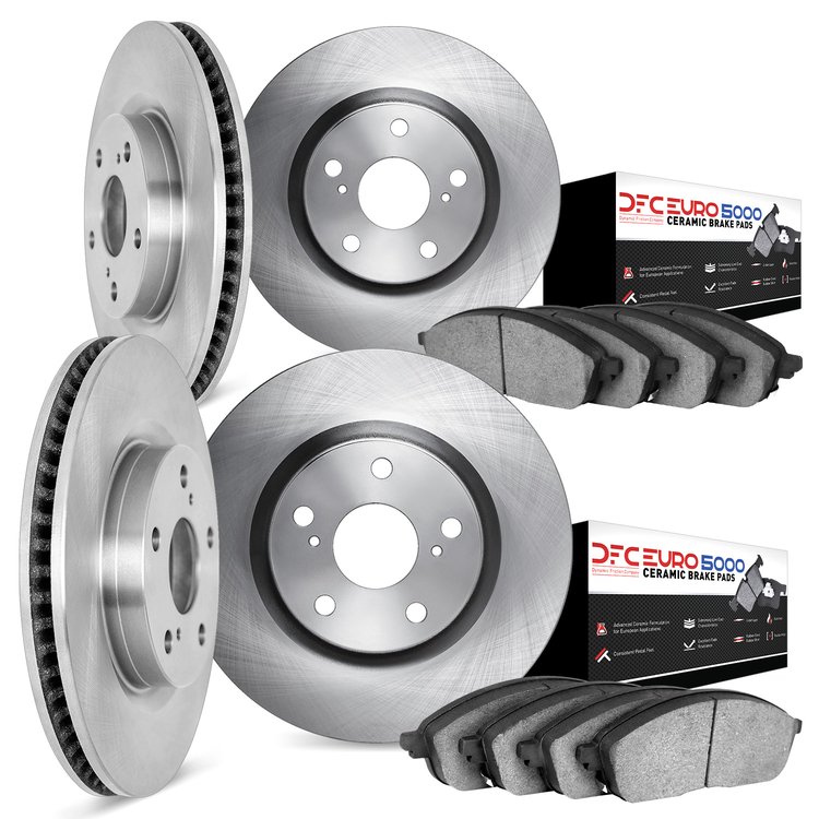 6604-20007 Brake Rotors w/5000 Euro Ceramic Brake Pads, Fits Select Jaguar, Position: Front and Rear