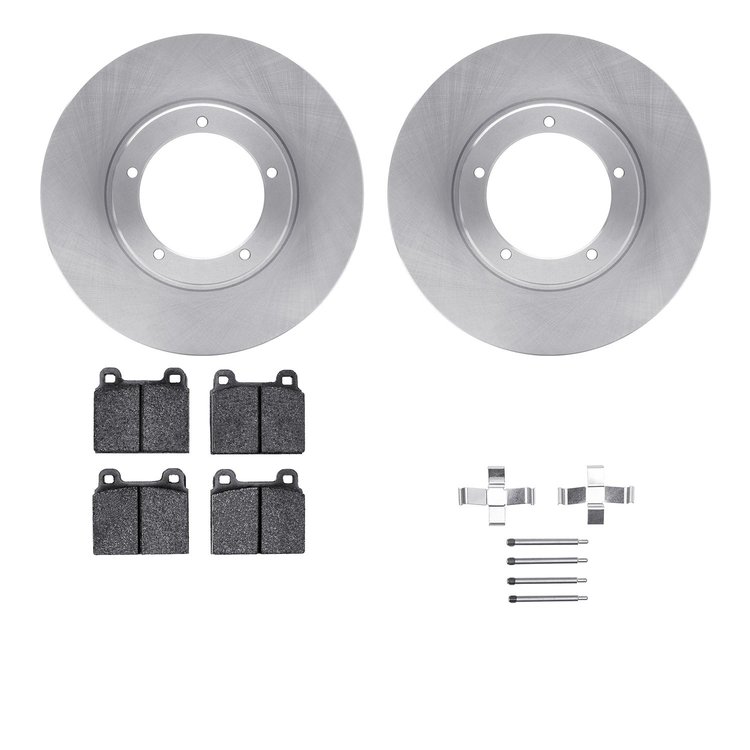 6612-02018 Brake Rotors w/5000 Euro Ceramic Brake Pads Kit with Hardware, 1978-1983 Porsche, Position: Front