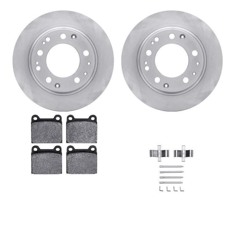 6612-02022 Brake Rotors w/5000 Euro Ceramic Brake Pads Kit with Hardware, 1969-1983 Porsche, Position: Rear