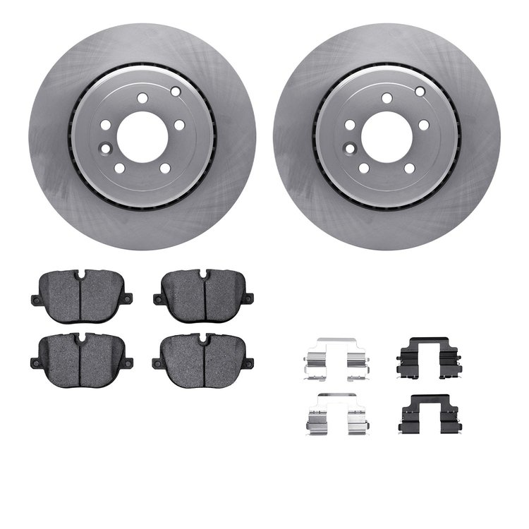 6612-11079 Brake Rotors w/5000 Euro Ceramic Brake Pads Kit with Hardware, 2010-2013 Land Rover, Position: Rear
