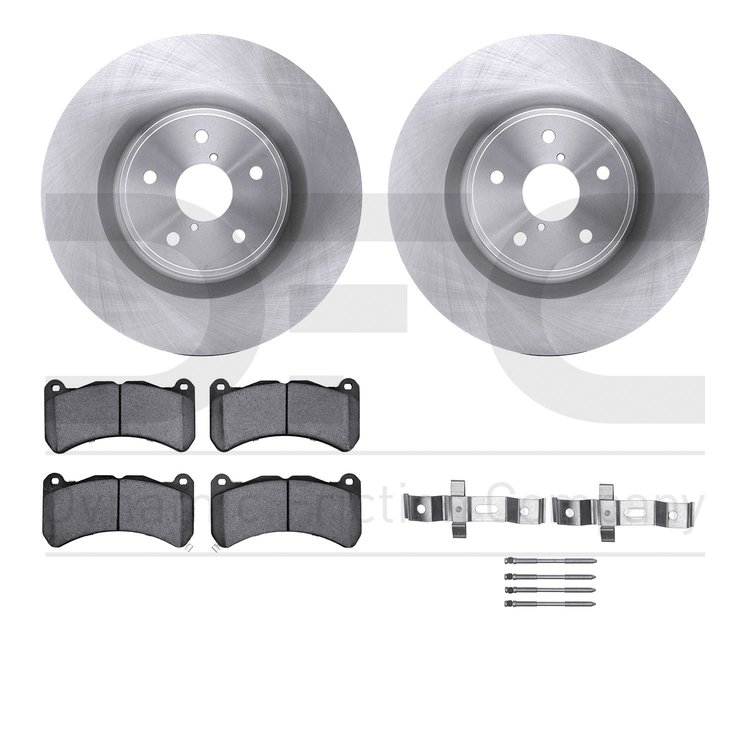 6612-13058 Brake Rotors w/5000 Euro Ceramic Brake Pads Kit with Hardware, 2018-2021 Subaru, Position: Front