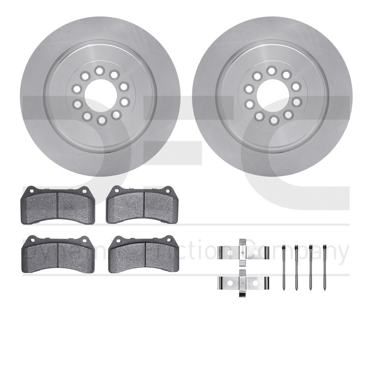 6612-20039 Brake Rotors w/5000 Euro Ceramic Brake Pads Kit with Hardware, 2003-2005 Jaguar, Position: Front