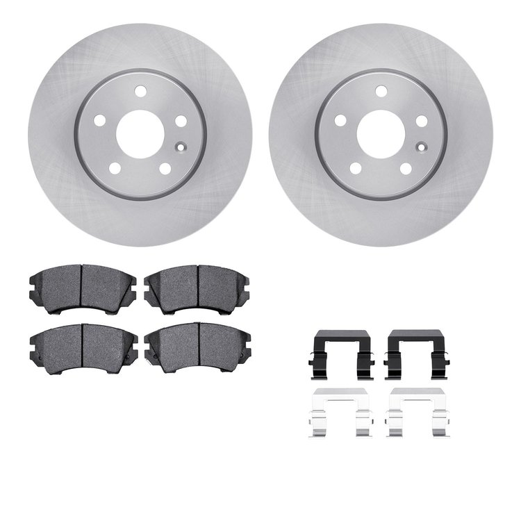 6612-45023 Brake Rotors w/5000 Euro Ceramic Brake Pads Kit with Hardware, 2010-2015 GM, Position: Front
