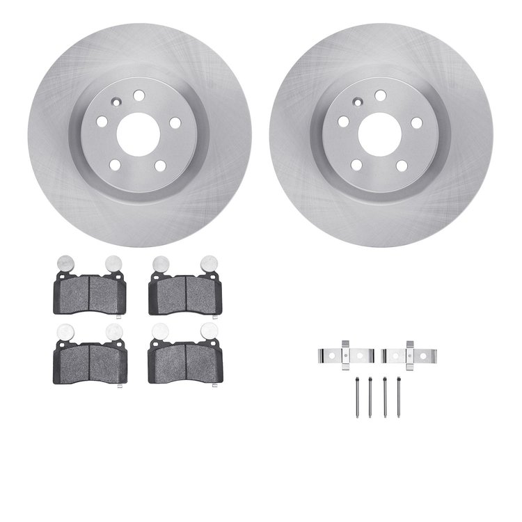 6612-45034 Brake Rotors w/5000 Euro Ceramic Brake Pads Kit with Hardware, 2010-2015 GM, Position: Front