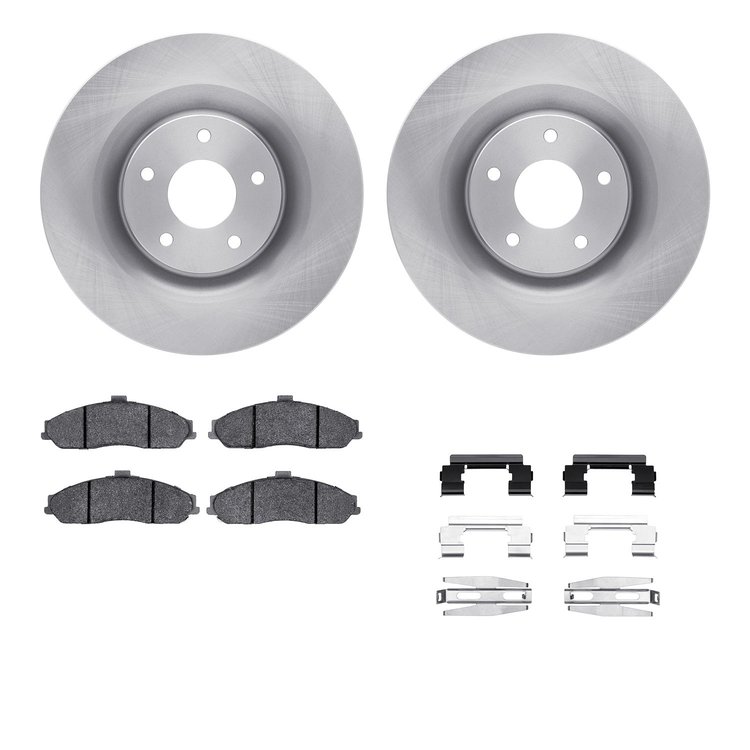 6612-46038 Brake Rotors w/5000 Euro Ceramic Brake Pads Kit with Hardware, 2010-2013 GM, Position: Front