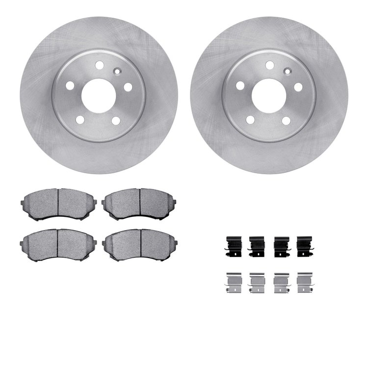 6612-46051 Brake Rotors w/5000 Euro Ceramic Brake Pads Kit with Hardware, 2014-2014 GM, Position: Front