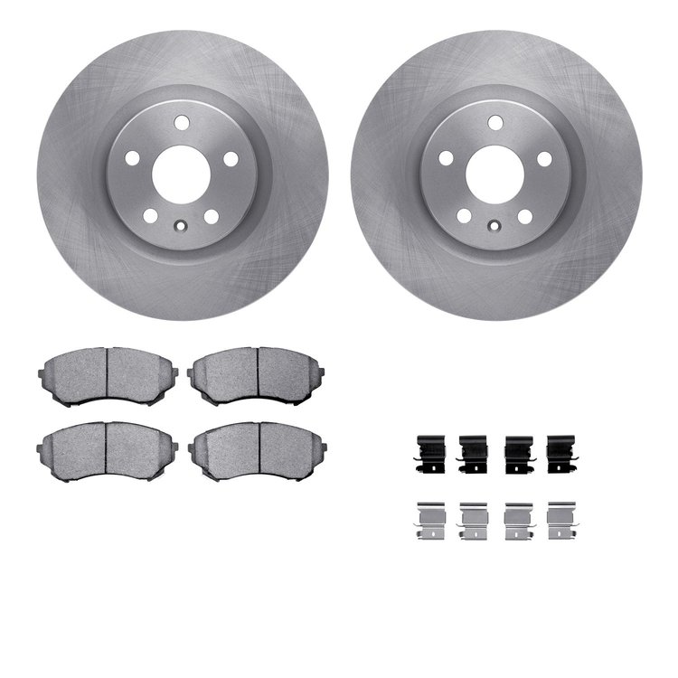 6612-46058 Brake Rotors w/5000 Euro Ceramic Brake Pads Kit with Hardware, 2008-2014 GM, Position: Front