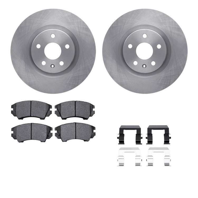6612-46059 Brake Rotors w/5000 Euro Ceramic Brake Pads Kit with Hardware, 2011-2017 GM, Position: Front