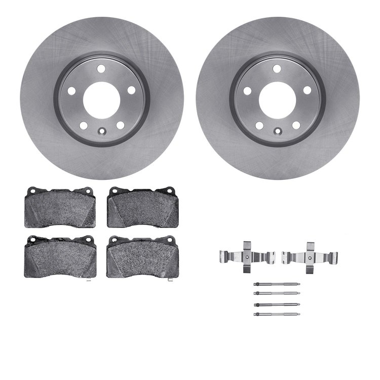 6612-47038 Brake Rotors w/5000 Euro Ceramic Brake Pads Kit with Hardware, 2014-2019 GM, Position: Front