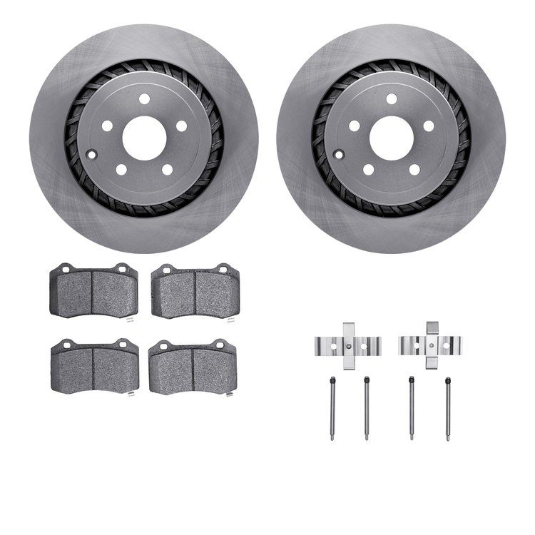 6612-47042 Brake Rotors w/5000 Euro Ceramic Brake Pads Kit with Hardware, 2015-2017 GM, Position: Rear