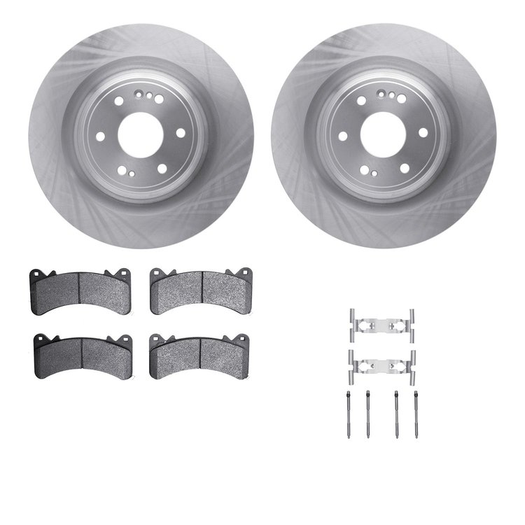 6612-47058 Brake Rotors w/5000 Euro Ceramic Brake Pads Kit with Hardware, 2015-2020 GM, Position: Front