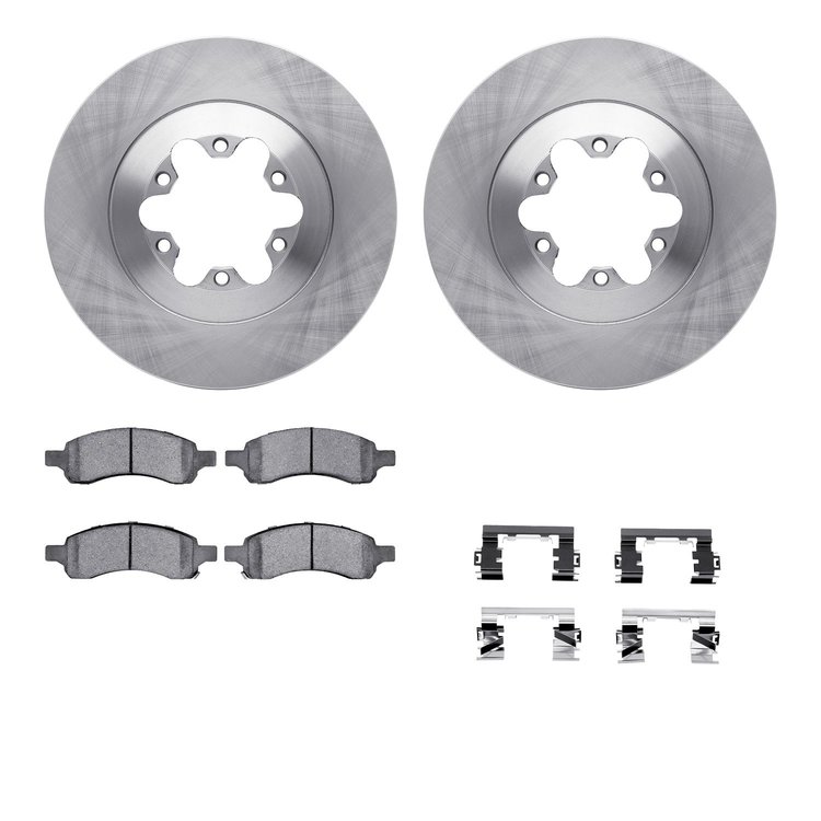 6612-48031 Brake Rotors w/5000 Euro Ceramic Brake Pads Kit with Hardware, 2009-2012 GM, Position: Front
