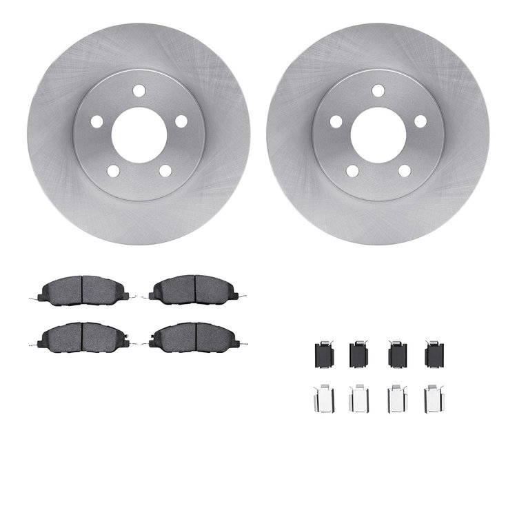 6612-54035 Brake Rotors w/5000 Euro Ceramic Brake Pads Kit with Hardware, 2005-2010 Ford/Lincoln/Mercury/Mazda, Position: Front