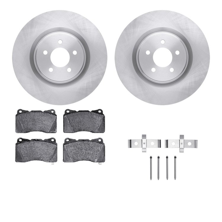 6612-54051 Brake Rotors w/5000 Euro Ceramic Brake Pads Kit with Hardware, 2007-2014 Ford/Lincoln/Mercury/Mazda, Position: Front