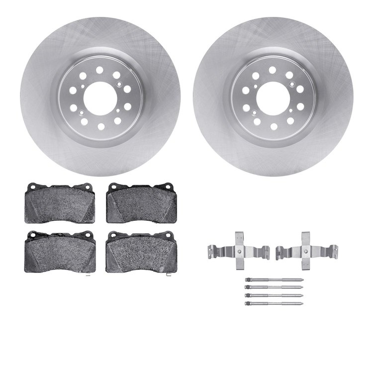 6612-59030 Brake Rotors w/5000 Euro Ceramic Brake Pads Kit with Hardware, 2017-2021 Acura/Honda, Position: Front