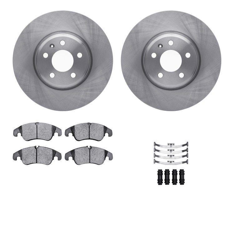 6612-73246 Brake Rotors w/5000 Euro Ceramic Brake Pads Kit with Hardware, 2011-2013 Audi/Volkswagen, Position: Front