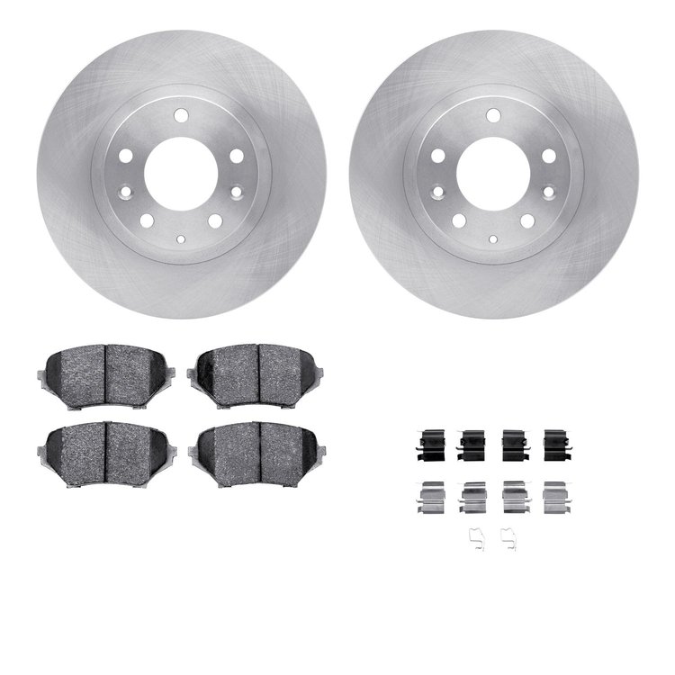 6612-80015 Brake Rotors w/5000 Euro Ceramic Brake Pads Kit with Hardware, 2006-2015 Ford/Lincoln/Mercury/Mazda, Position: Front