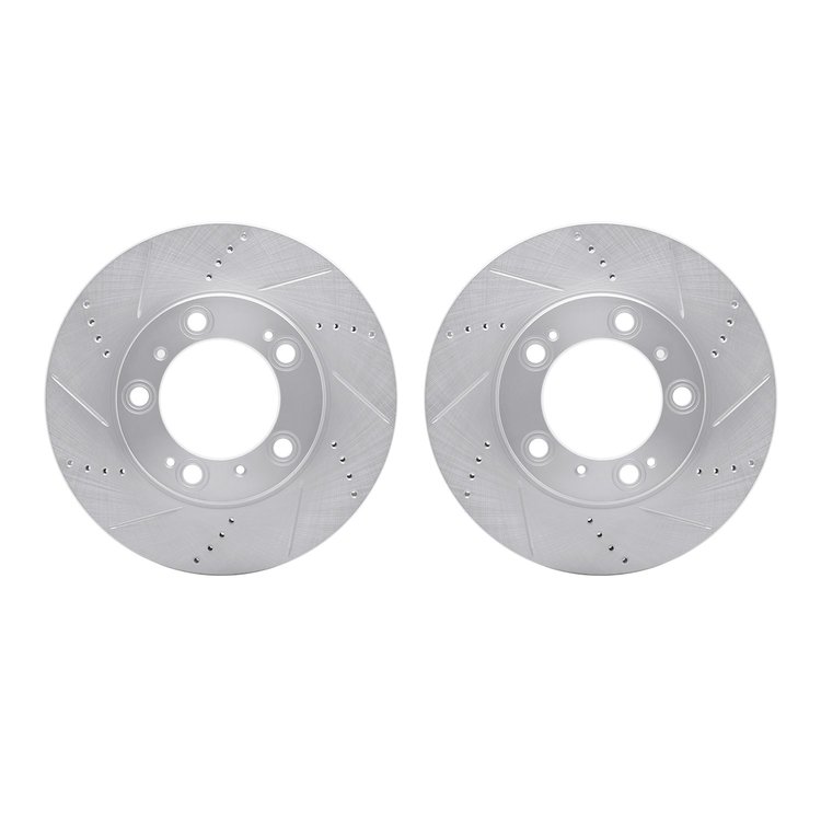 7002-02015 Drilled/Slotted Brake Rotors [Silver], 1997-2004 Porsche, Position: Front