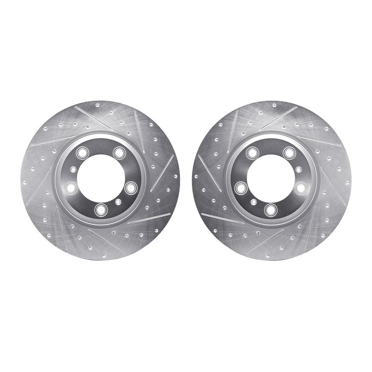 7002-02020 Drilled/Slotted Brake Rotors [Silver], 2017-2021 Porsche, Position: Front