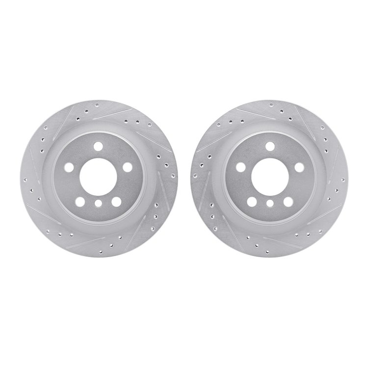 7002-31073 Drilled/Slotted Brake Rotors [Silver], Fits Select Multiple Makes/Models, Position: Rear