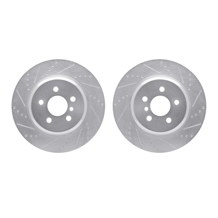 7002-31089 Drilled/Slotted Brake Rotors [Silver], Fits Select Multiple Makes/Models, Position: Rear