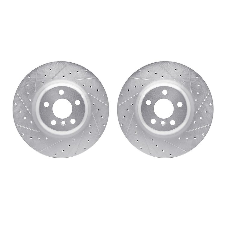 7002-31090 Drilled/Slotted Brake Rotors [Silver], Fits Select Multiple Makes/Models, Position: Rear