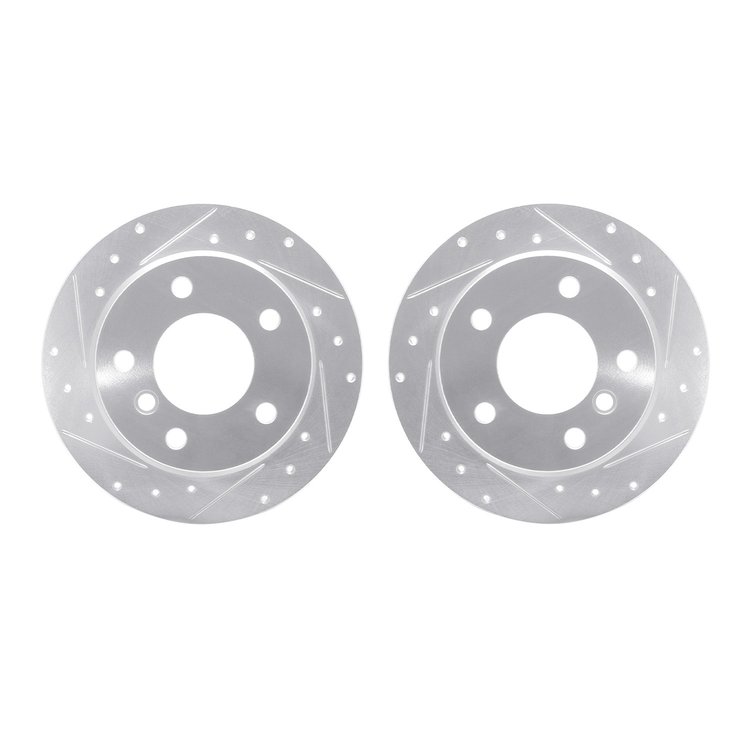 7002-31123 Drilled/Slotted Brake Rotors [Silver], 1996-2002 BMW, Position: Rear
