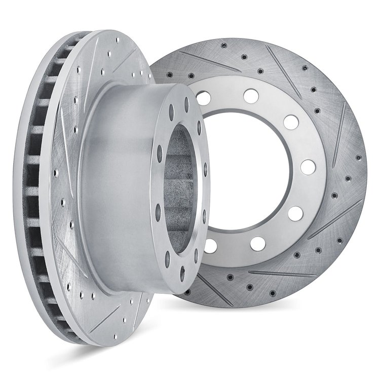 7002-54000 Drilled/Slotted Brake Rotors [Silver], Fits Select Multiple Makes/Models, Position: Rear, Front