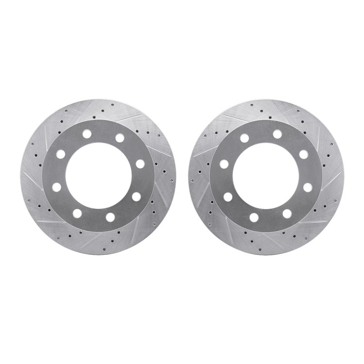 7002-54111 Drilled/Slotted Brake Rotors [Silver], 1999-1999 Ford/Lincoln/Mercury/Mazda, Position: Front
