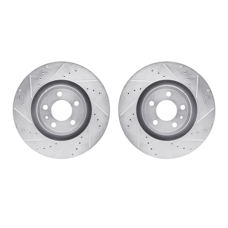 7002-54160 Drilled/Slotted Brake Rotors [Silver], 2015-2020 Ford/Lincoln/Mercury/Mazda, Position: Front