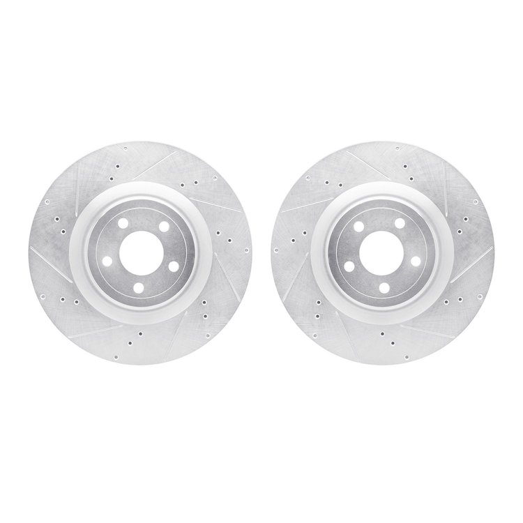 7002-54161 Drilled/Slotted Brake Rotors [Silver], Fits Select Ford/Lincoln/Mercury/Mazda, Position: Front