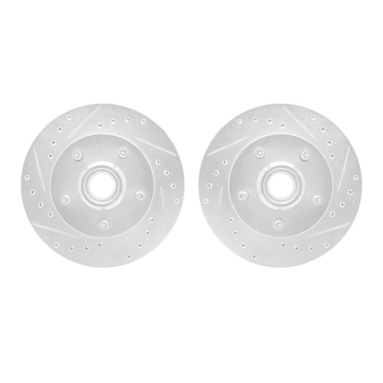 7002-54167 Drilled/Slotted Brake Rotors [Silver], 1998-2002 Ford/Lincoln/Mercury/Mazda, Position: Front