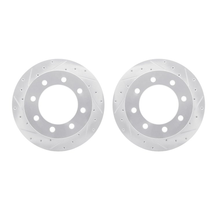 7002-54188 Drilled/Slotted Brake Rotors [Silver], 1999-2007 Ford/Lincoln/Mercury/Mazda, Position: Rear