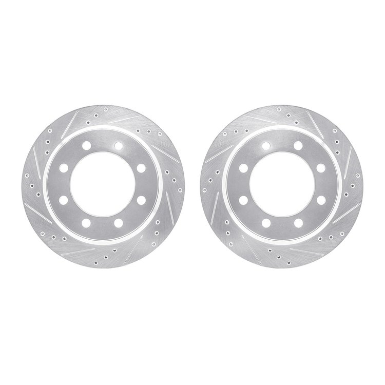 7002-54189 Drilled/Slotted Brake Rotors [Silver], Fits Select Ford/Lincoln/Mercury/Mazda, Position: Rear