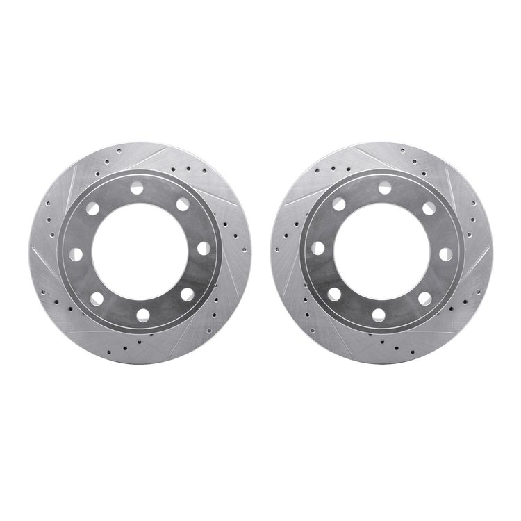 7002-54220 Drilled/Slotted Brake Rotors [Silver], 2005-2012 Ford/Lincoln/Mercury/Mazda, Position: Rear