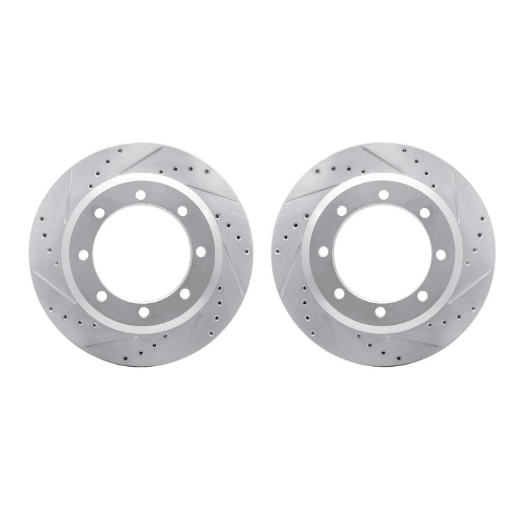7002-54223 Drilled/Slotted Brake Rotors [Silver], 2005-2012 Ford/Lincoln/Mercury/Mazda, Position: Rear