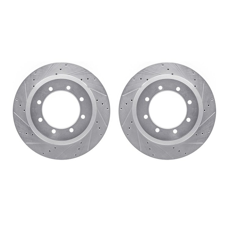 7002-54224 Drilled/Slotted Brake Rotors [Silver], Fits Select Ford/Lincoln/Mercury/Mazda, Position: Rear
