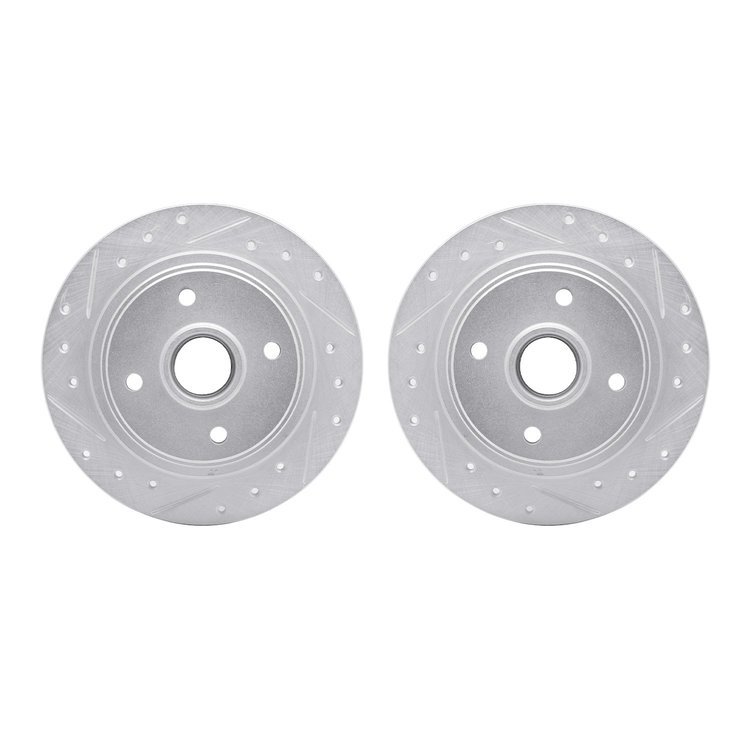 7002-59068 Drilled/Slotted Brake Rotors [Silver], 1984-1987 Acura/Honda, Position: Rear