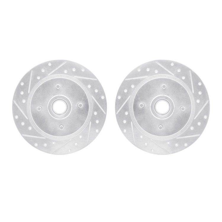 7002-67098 Drilled/Slotted Brake Rotors [Silver], 1984-1987 Infiniti/Nissan, Position: Rear