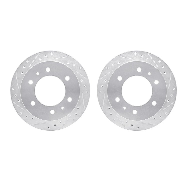 7002-67103 Drilled/Slotted Brake Rotors [Silver], 1988-1995 Infiniti/Nissan, Position: Rear