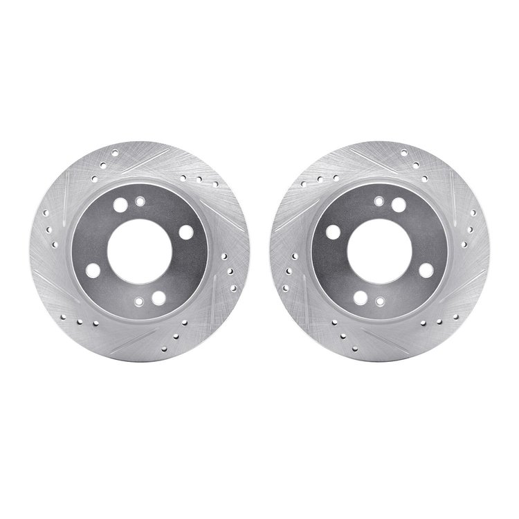7002-72034 Drilled/Slotted Brake Rotors [Silver], 2014-2015 Mitsubishi, Position: Front