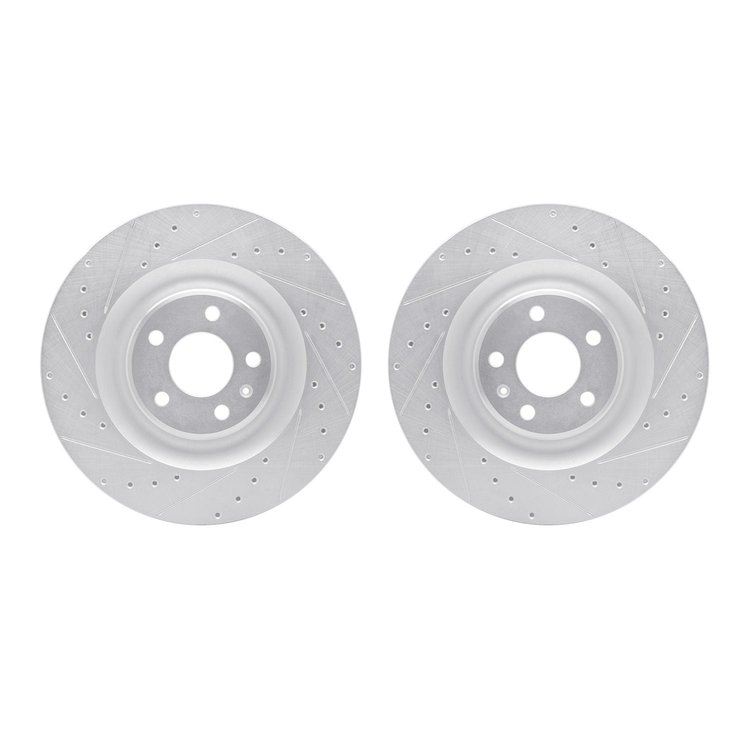 7002-73061 Drilled/Slotted Brake Rotors [Silver], Fits Select Audi/Volkswagen, Position: Rear