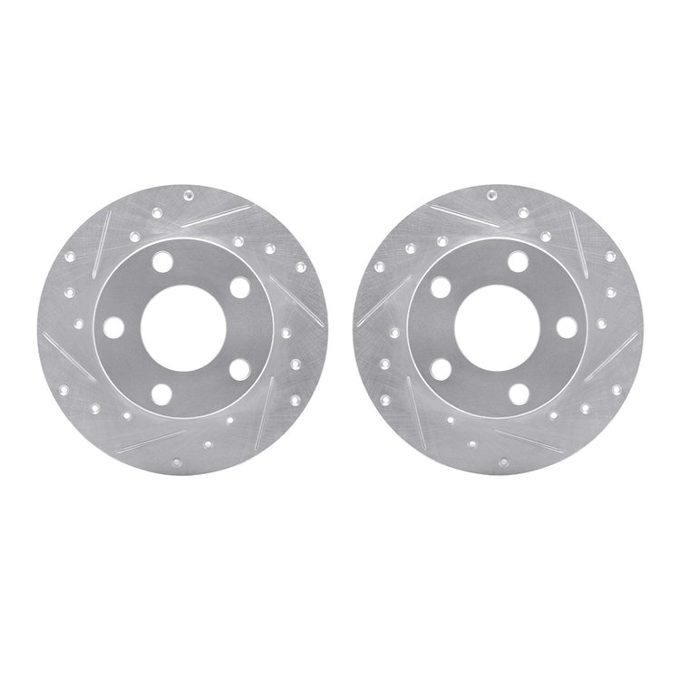 7002-74044 Drilled/Slotted Brake Rotors [Silver], 1996-2005 Audi/Volkswagen, Position: Rear
