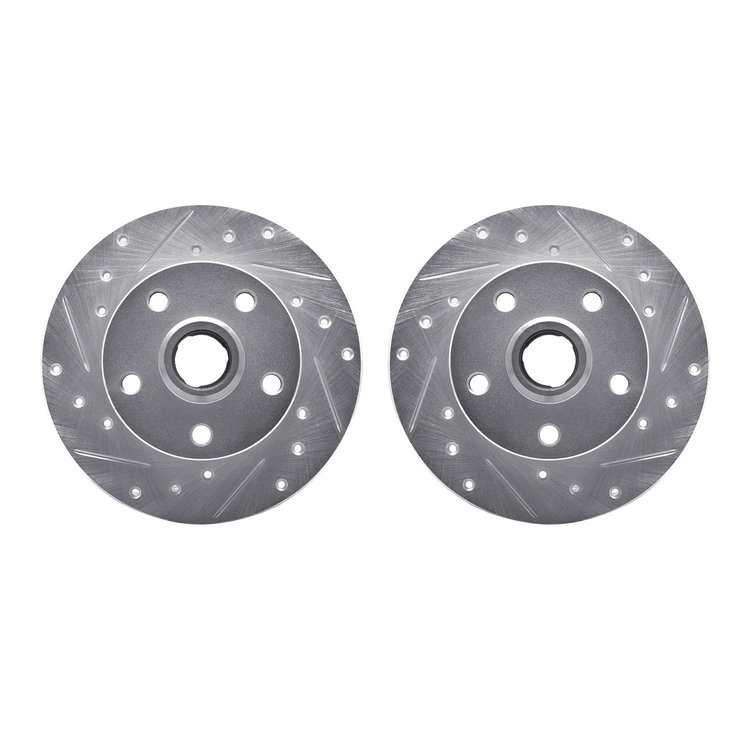 7002-74049 Drilled/Slotted Brake Rotors [Silver], 1992-1998 Audi/Volkswagen, Position: Rear