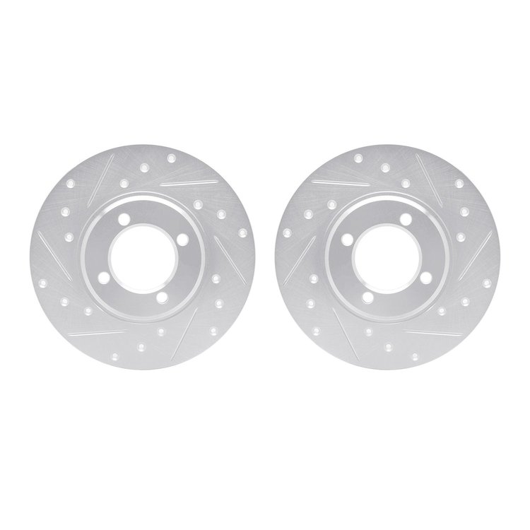 7002-76034 Drilled/Slotted Brake Rotors [Silver], 1970-1979 Lexus/Toyota/Scion, Position: Front