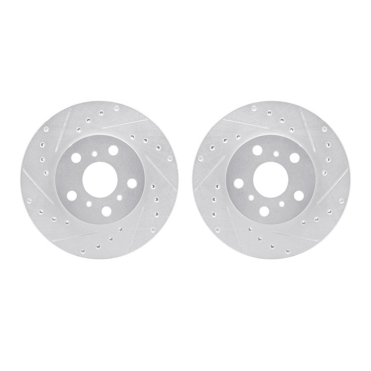 7002-76040 Drilled/Slotted Brake Rotors [Silver], 1988-1993 Lexus/Toyota/Scion, Position: Front