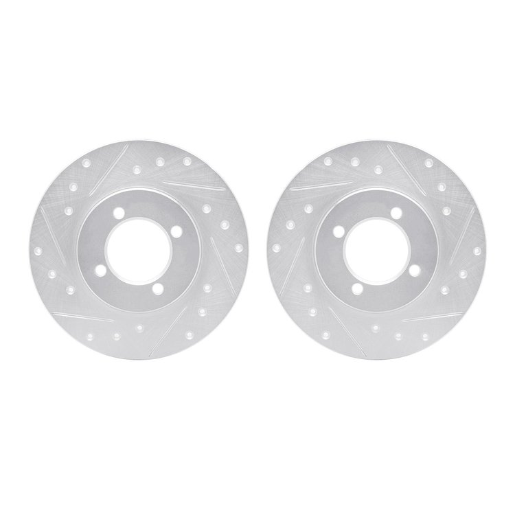 7002-76049 Drilled/Slotted Brake Rotors [Silver], 1980-1983 Lexus/Toyota/Scion, Position: Front